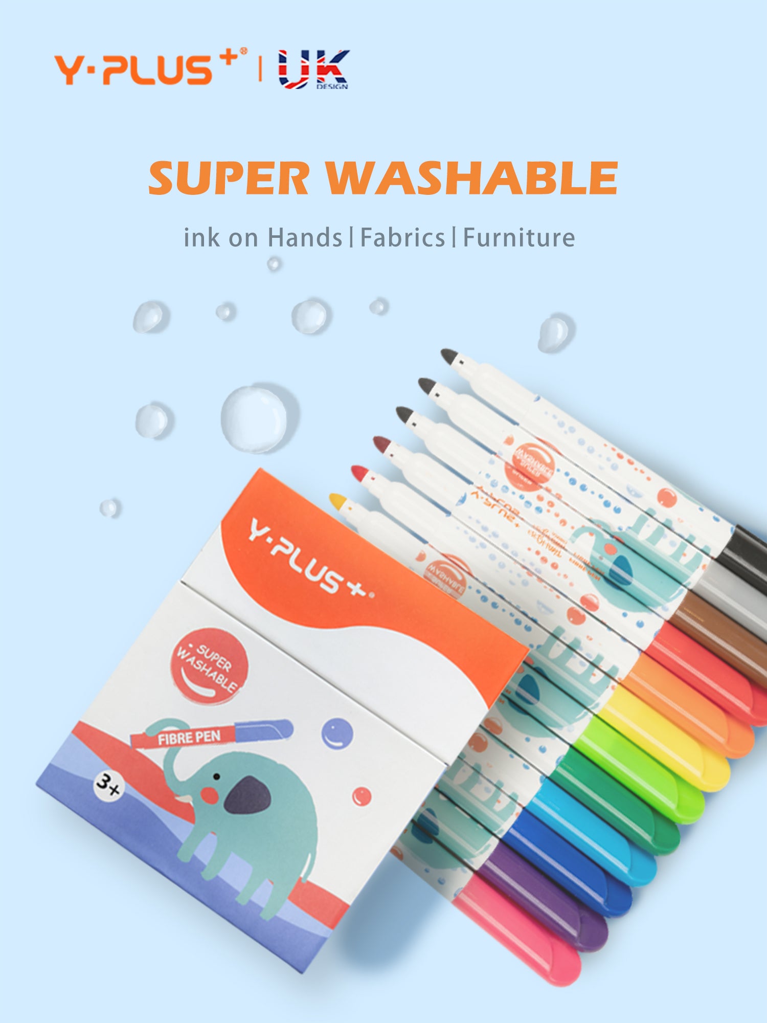 YPLUS Washable Markers for Kids, 24 Colors Fabric Markers Bulk for Col –  Yplus